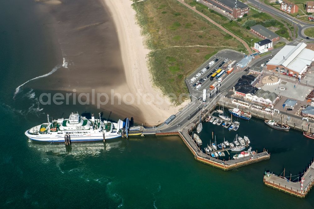 Aerial image List - Ride a ferry ship of FRS Foerde Reederei Seetouristik GmbH & Co. KG in List in the state