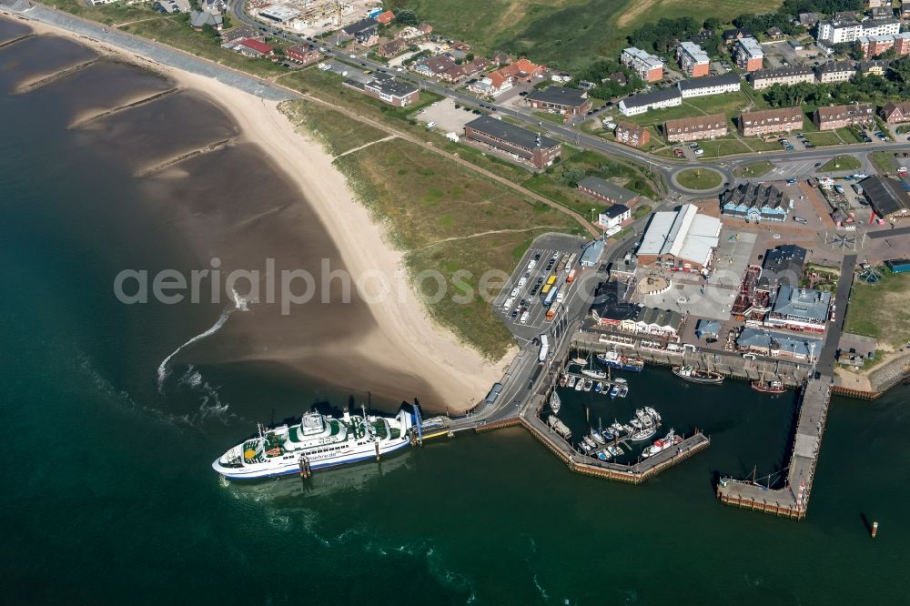 Aerial photograph List - Ride a ferry ship of FRS Foerde Reederei Seetouristik GmbH & Co. KG in List in the state