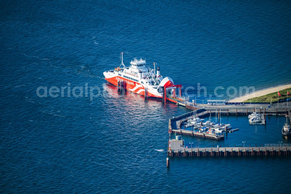 Aerial photograph List - Ride a ferry ship Limassol in List at the island Sylt in the state Schleswig-Holstein, Germany