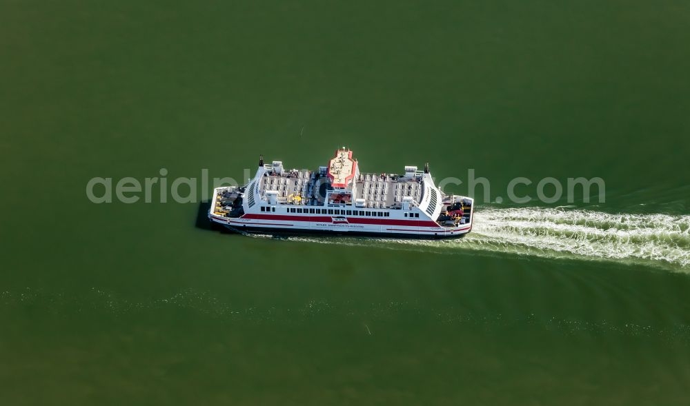 Aerial photograph Dagebüll - Travel of a ferry ship to Dagebuell in Dagebuell in the state Schleswig-Holstein, Germany