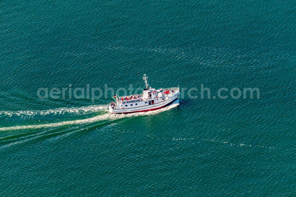 Aerial photograph Sassnitz - Passenger ship JAN CUX in Sassnitz at the baltic sea coast in the state Mecklenburg - Western Pomerania, Germany