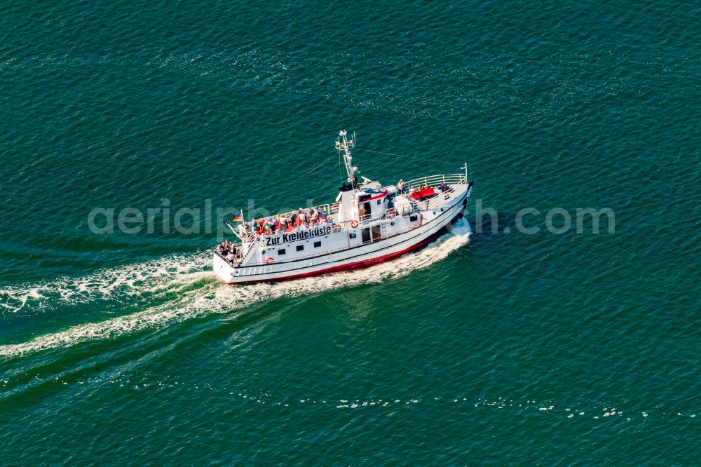 Sassnitz from above - Passenger ship JAN CUX in Sassnitz at the baltic sea coast in the state Mecklenburg - Western Pomerania, Germany