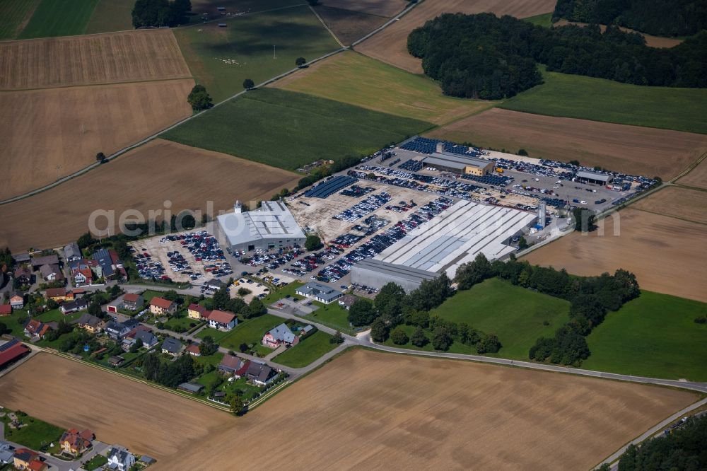 Aerial image Neukirchen - Buildings and production halls on the vehicle construction site of Aichinger Autotechnikzentrum GmbH & Co. KG in Neukirchen in the state Bavaria, Germany