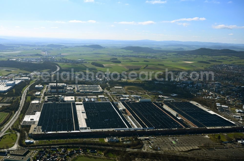 Aerial image Baunatal - Buildings and production halls on the vehicle construction site of VW Aktiengesellschaft AG in Baunatal in the state Hesse, Germany