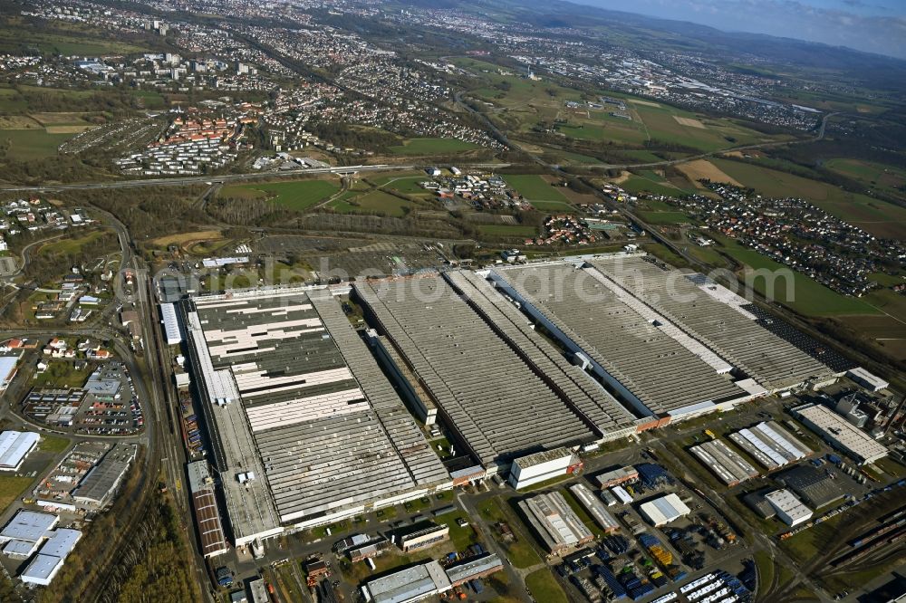 Aerial image Baunatal - Buildings and production halls on the vehicle construction site of VW Aktiengesellschaft AG in Baunatal in the state Hesse, Germany