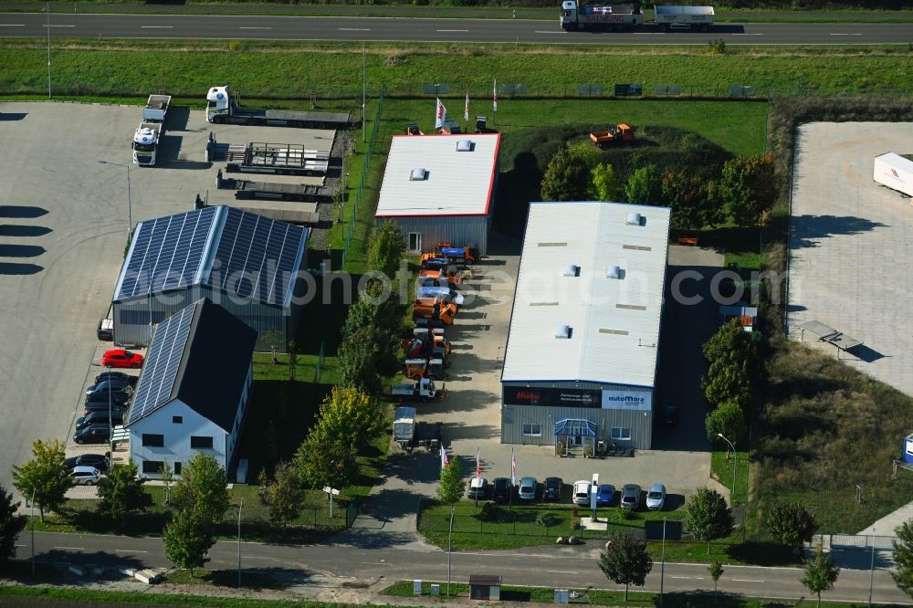 Aerial photograph Ebendorf - Buildings and production halls on the vehicle construction site of Auto Maerz Fahrzeugtechnik u. Anlagen GmbH on street Curt-Schroeter-Strasse in Ebendorf in the state Saxony-Anhalt, Germany