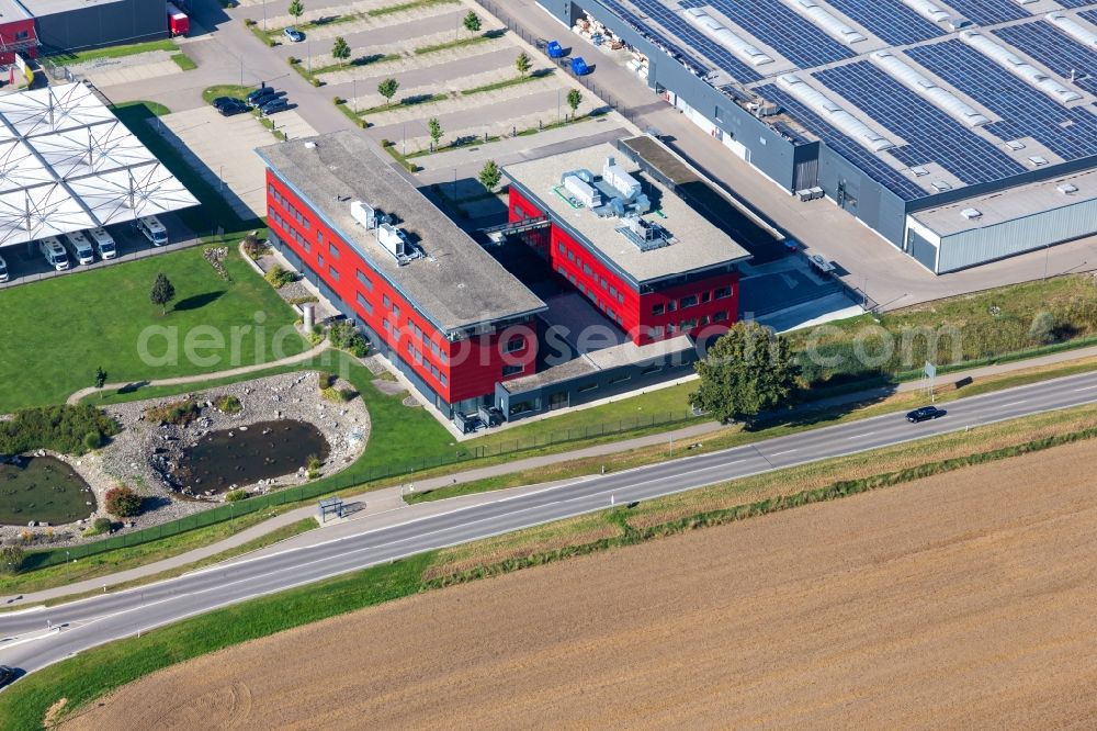 Aerial image Aulendorf - Buildings and production halls on the vehicle construction site of Carthago Reisemobilbau GmbH in Aulendorf in the state Baden-Wuerttemberg, Germany