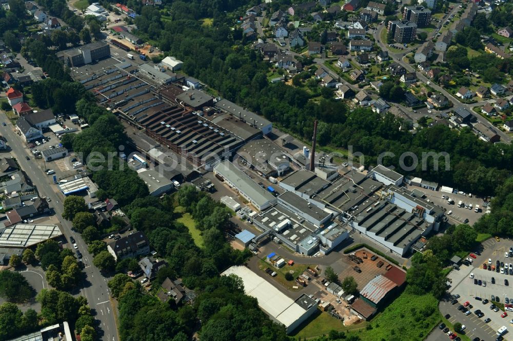 Burscheid from the bird's eye view: Buildings and production halls on the vehicle construction site of Feofal Mogul on Montanusstrasse in the district Kaltenherberg in Burscheid in the state North Rhine-Westphalia, Germany