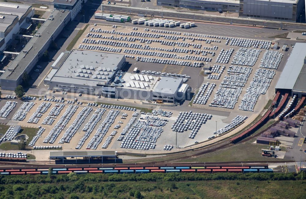 Aerial image Mlada Boleslav - Jungbunzlau - Buildings and production halls on the vehicle construction site Skoda in Mlada Boleslav - Jungbunzlau in Boehmen, Czech Republic