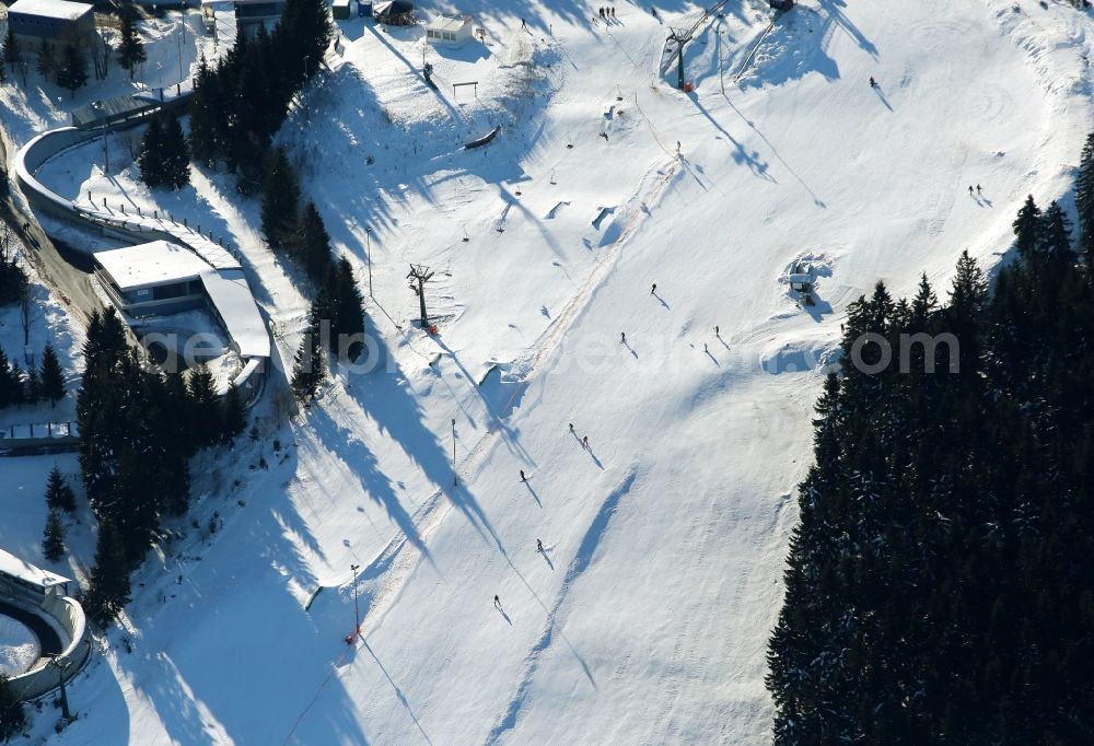 Oberhof from above - Fallbachlift / Fallbachhang on the luge track in Oberhof in Thuringia