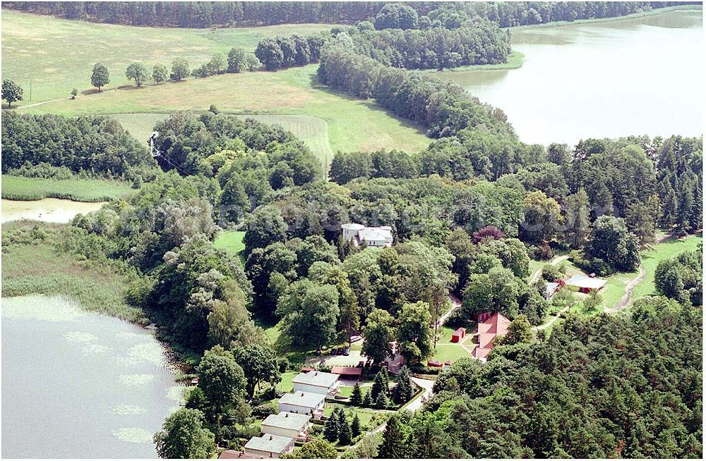 Kratzeburg from the bird's eye view: 20.07.2004 Familienferienstätte Dambecker Park im Nationalpark Müritz AWO Sano gemeinnützige GmbH Susanne Müller-Bohley Leiterin der Familienferienstätte S.Mueller-Bohley@awosano.de