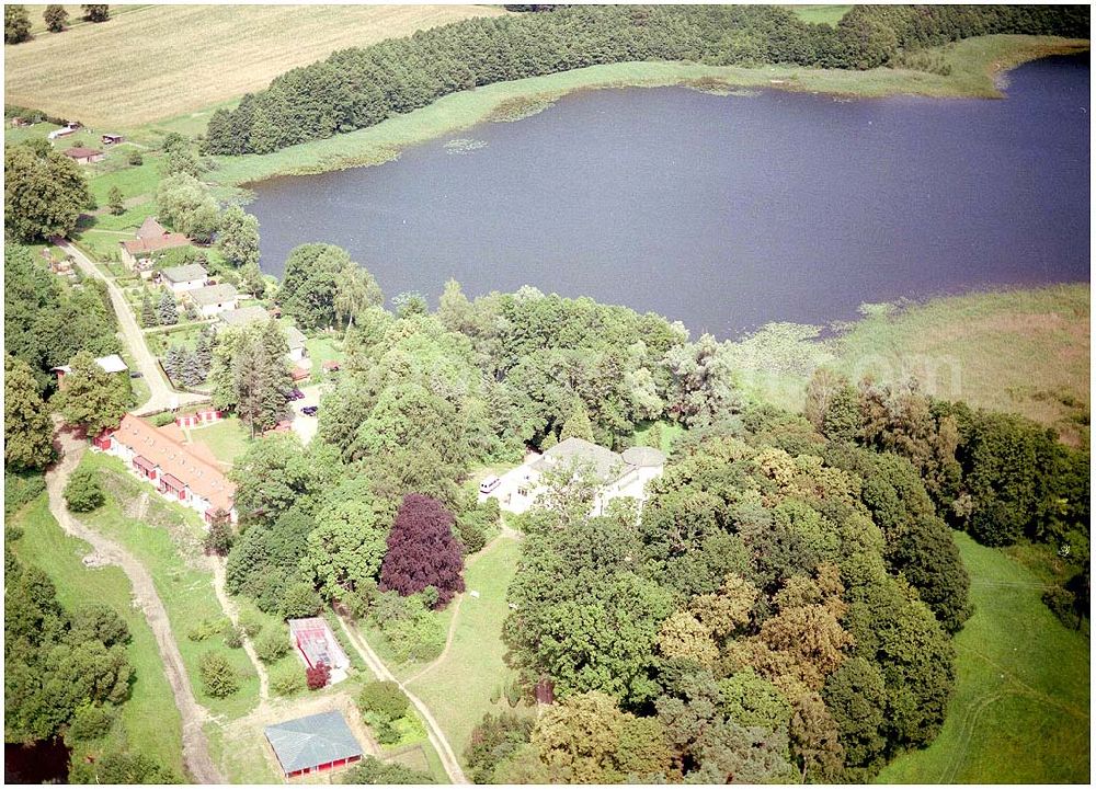 Kratzeburg from the bird's eye view: 20.07.2004 Familienferienstätte Dambecker Park im Nationalpark Müritz AWO Sano gemeinnützige GmbH Susanne Müller-Bohley Leiterin der Familienferienstätte S.Mueller-Bohley@awosano.de