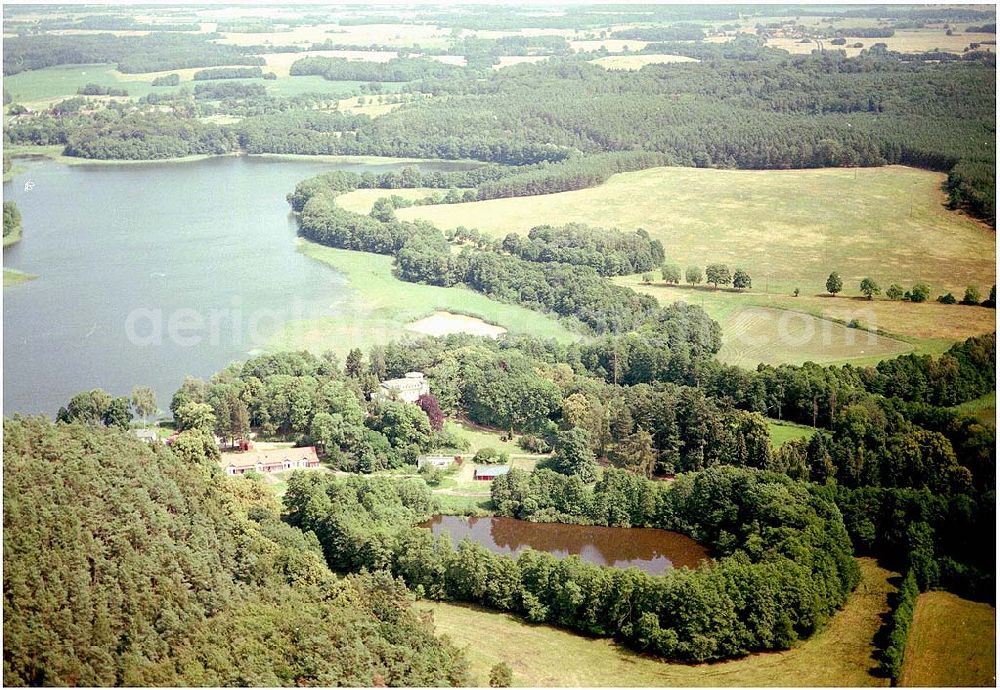 Kratzeburg from the bird's eye view: 20.07.2004 Familienferienstätte Dambecker Park im Nationalpark Müritz AWO Sano gemeinnützige GmbH Susanne Müller-Bohley Leiterin der Familienferienstätte S.Mueller-Bohley@awosano.de