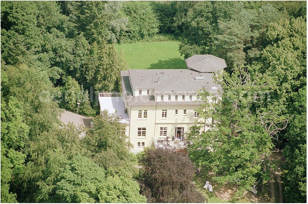 Aerial photograph Kratzeburg - 20.07.2004 Familienferienstätte Dambecker Park im Nationalpark Müritz AWO Sano gemeinnützige GmbH Susanne Müller-Bohley Leiterin der Familienferienstätte S.Mueller-Bohley@awosano.de