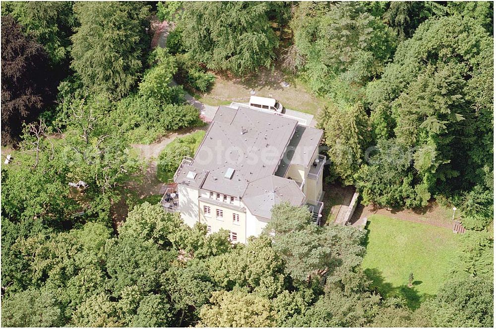 Aerial photograph Kratzeburg - 20.07.2004 Familienferienstätte Dambecker Park im Nationalpark Müritz AWO Sano gemeinnützige GmbH Susanne Müller-Bohley Leiterin der Familienferienstätte S.Mueller-Bohley@awosano.de