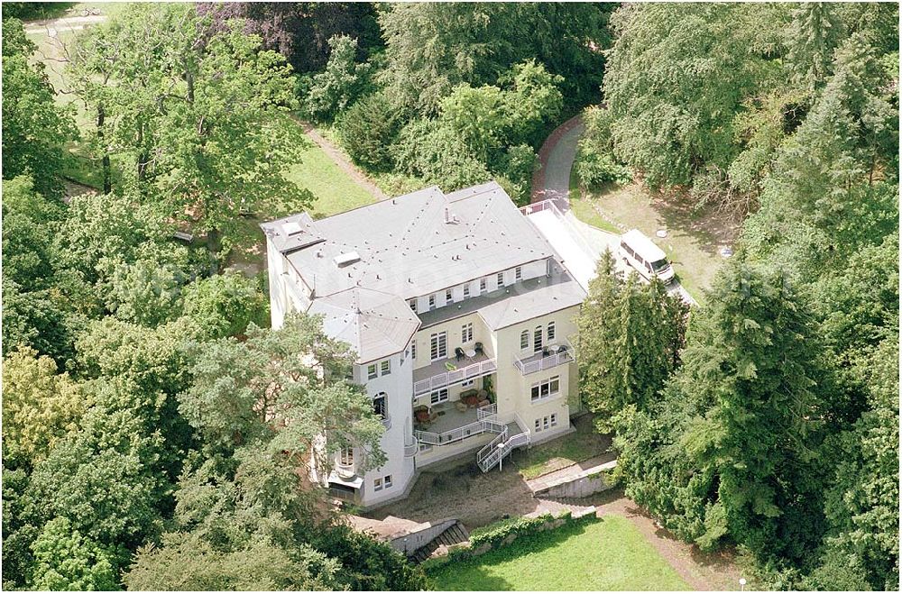 Aerial image Kratzeburg - 20.07.2004 Familienferienstätte Dambecker Park im Nationalpark Müritz AWO Sano gemeinnützige GmbH Susanne Müller-Bohley Leiterin der Familienferienstätte S.Mueller-Bohley@awosano.de