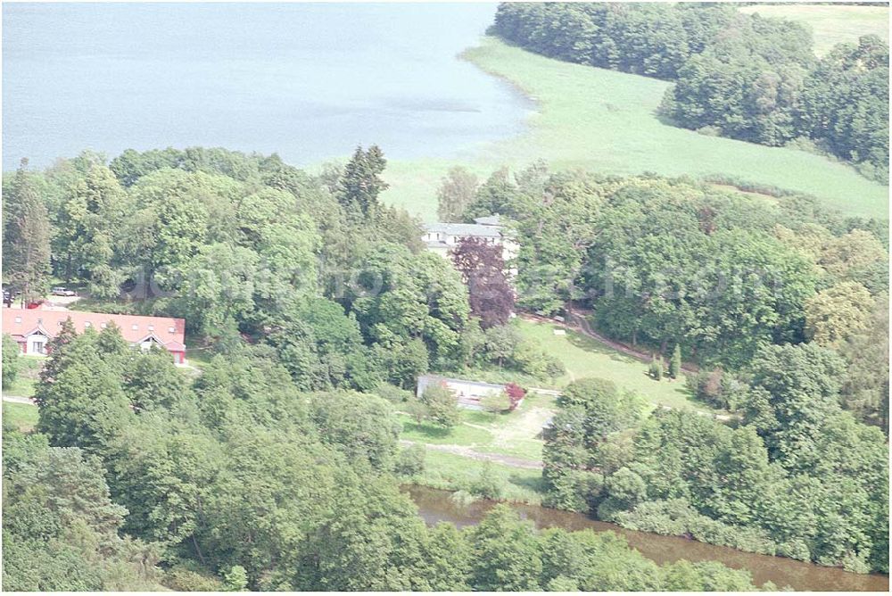 Aerial photograph Kratzeburg - 20.07.2004 Familienferienstätte Dambecker Park im Nationalpark Müritz AWO Sano gemeinnützige GmbH Susanne Müller-Bohley Leiterin der Familienferienstätte S.Mueller-Bohley@awosano.de