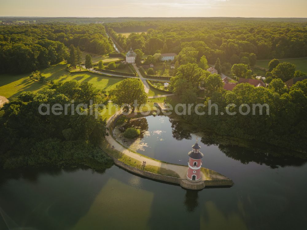 Aerial image Moritzburg - Pheasant Castle at the Grossteich in Moritzburg in the federal state of Saxony, Germany