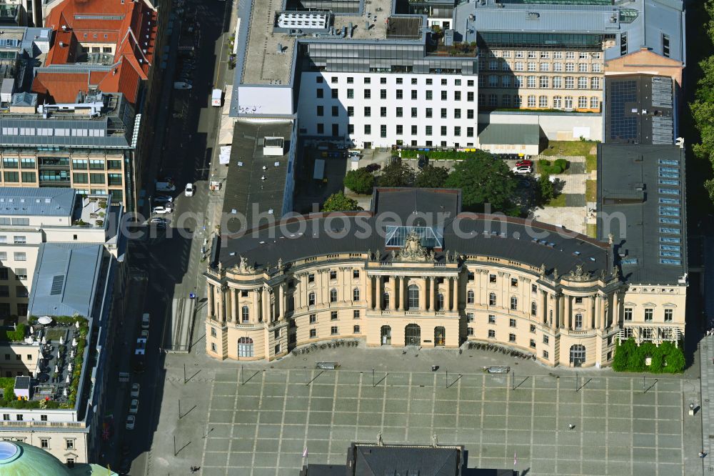 Berlin from above - Facade of the monument Alte Bibliothek - Kommode on place Bebelplatz in the district Mitte in Berlin, Germany