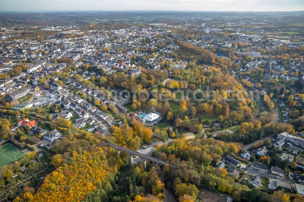 Aerial image Velbert - Facade of the monument Eulenbachbruecke, also called Eulenbachviadukt in Velbert in the state North Rhine-Westphalia