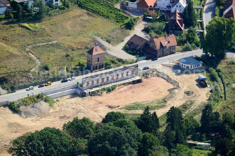 Bensheim from the bird's eye view: Facade of the monument Euler facade of the former paper mill in Bensheim in the state Hesse