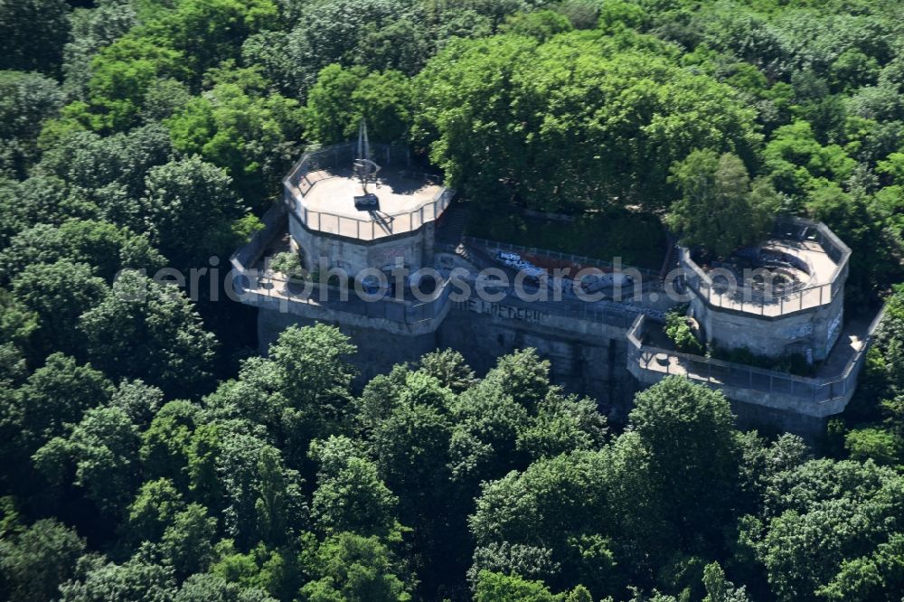 Berlin from above - Facade of the monument shelter Park Humboldthain on Hochstrasse in Berlin