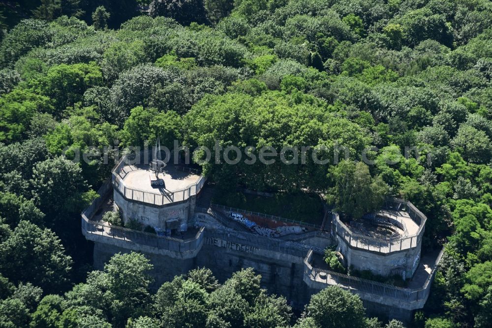 Aerial image Berlin - Facade of the monument shelter Park Humboldthain on Hochstrasse in Berlin