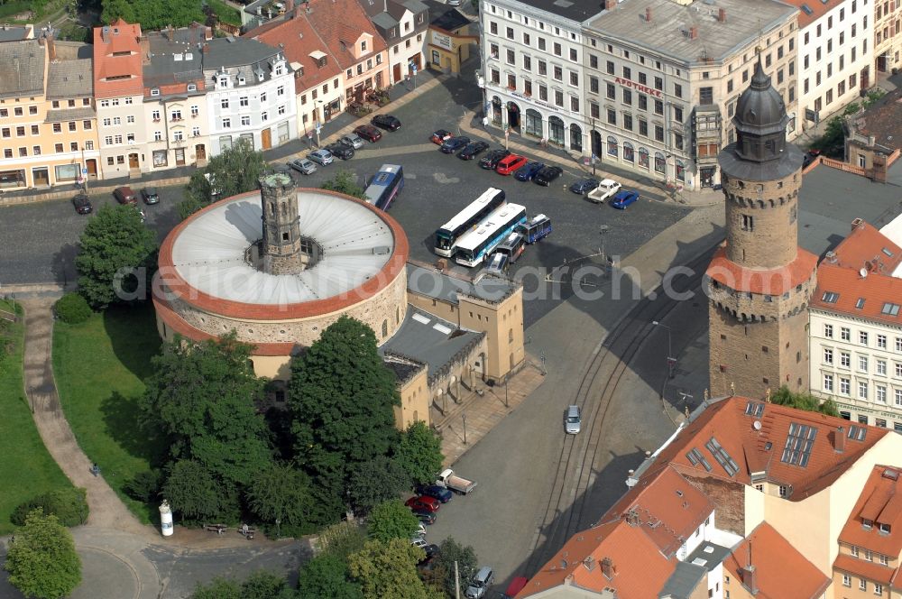 Aerial image Görlitz - Facade of the monument Kaisertrutz (also called Reichenbacher Rondell) in Goerlitz in the state Saxony