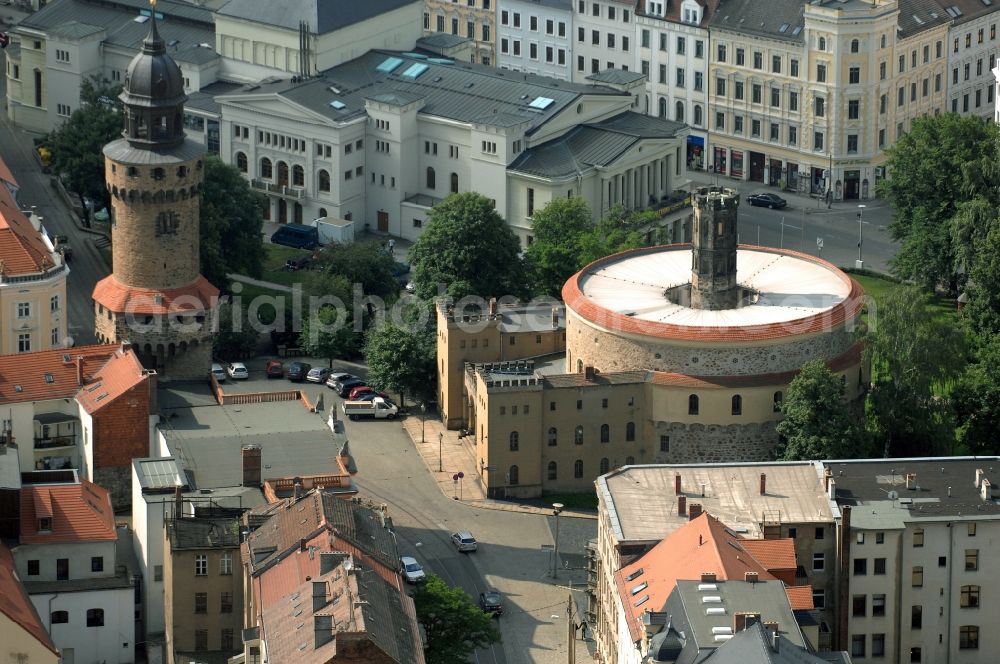 Aerial photograph Görlitz - Facade of the monument Kaisertrutz (also called Reichenbacher Rondell) in Goerlitz in the state Saxony