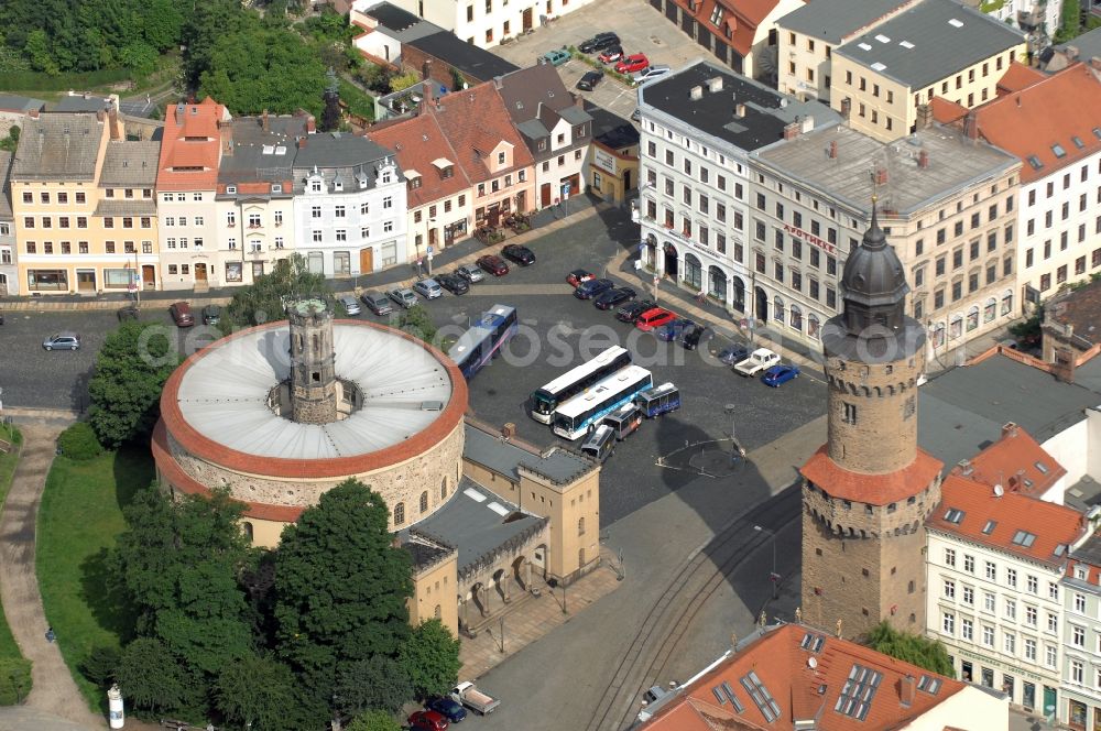 Görlitz from above - Facade of the monument Kaisertrutz (also called Reichenbacher Rondell) in Goerlitz in the state Saxony