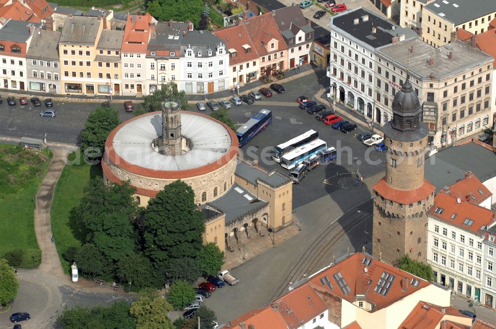 Görlitz from the bird's eye view: Facade of the monument Kaisertrutz (also called Reichenbacher Rondell) in Goerlitz in the state Saxony