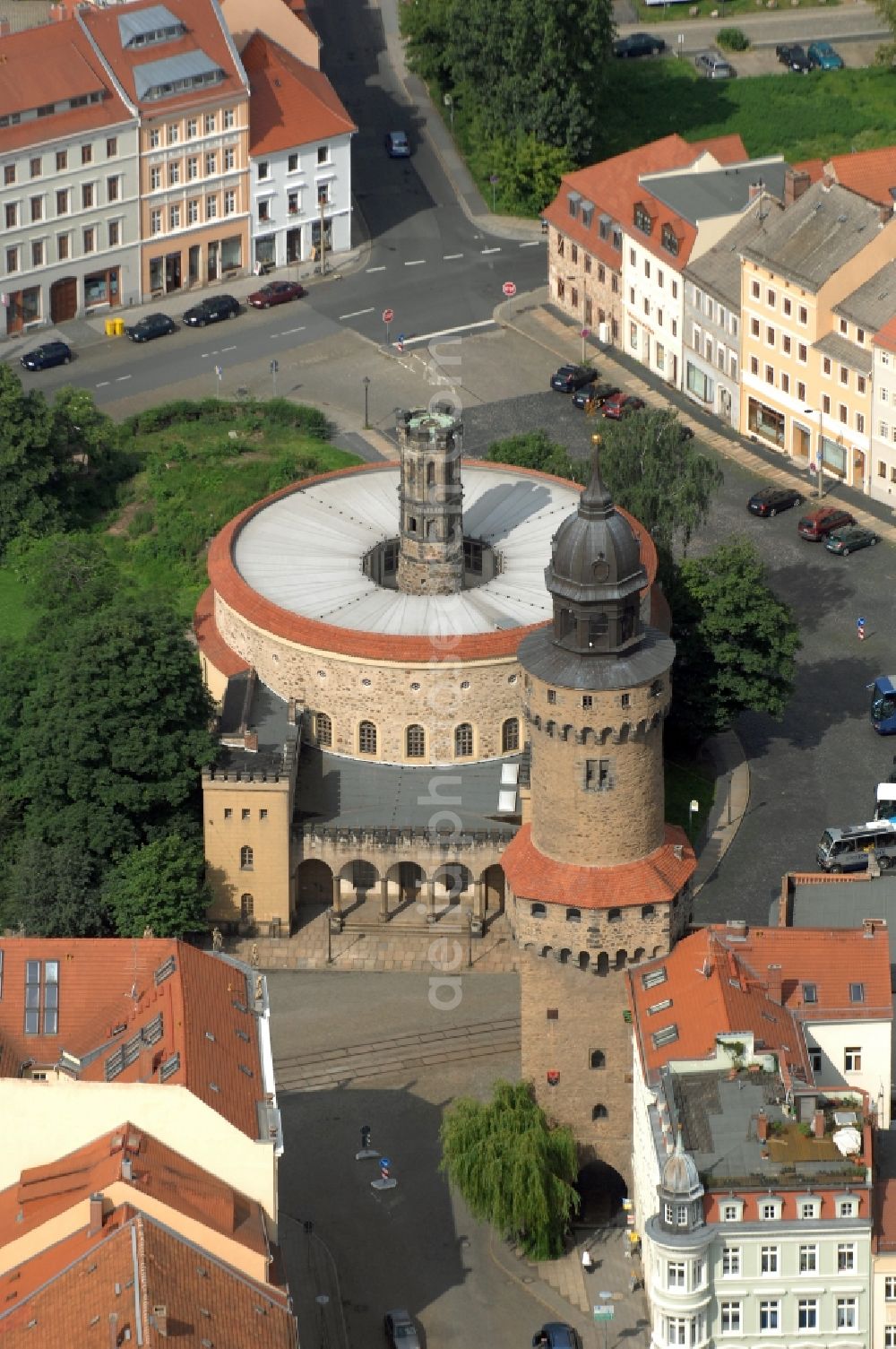 Aerial photograph Görlitz - Facade of the monument Kaisertrutz (also called Reichenbacher Rondell) in Goerlitz in the state Saxony