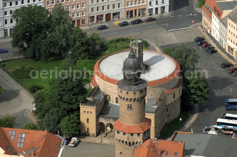 Görlitz from above - Facade of the monument Kaisertrutz (also called Reichenbacher Rondell) in Goerlitz in the state Saxony