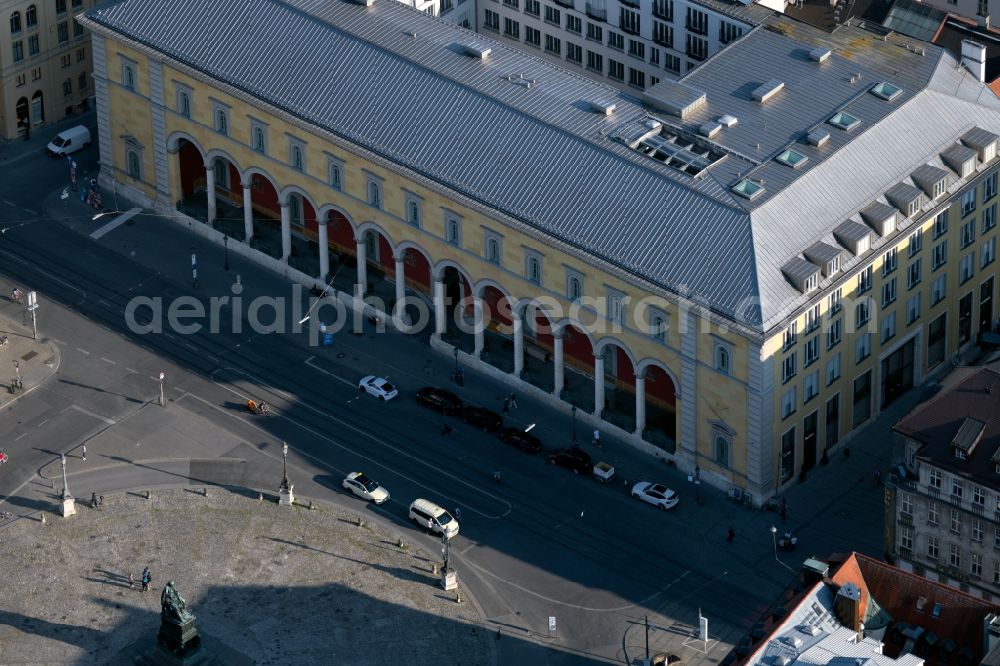 Aerial image München - Sights and tourist attraction of the historical monument Palais Toerring-Jettenbach at Max-Joseph-Platz in the district Altstadt in Munich in the state Bavaria, Germany