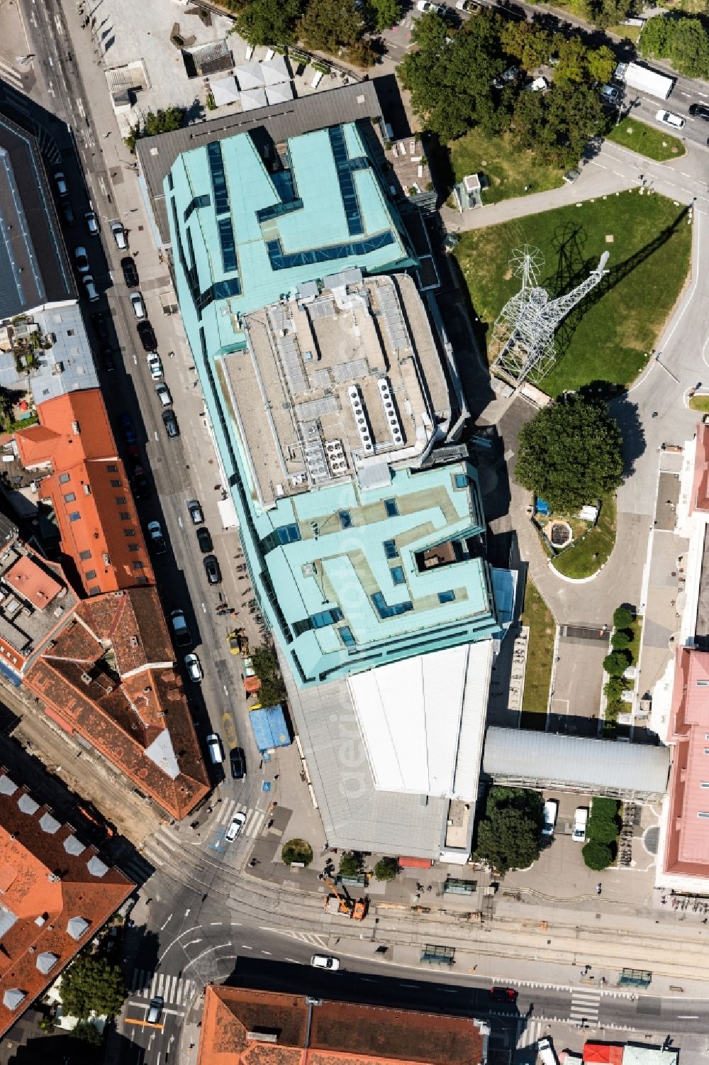 Graz from the bird's eye view: Facade of the monument Die Thalia in Graz in Steiermark, Austria