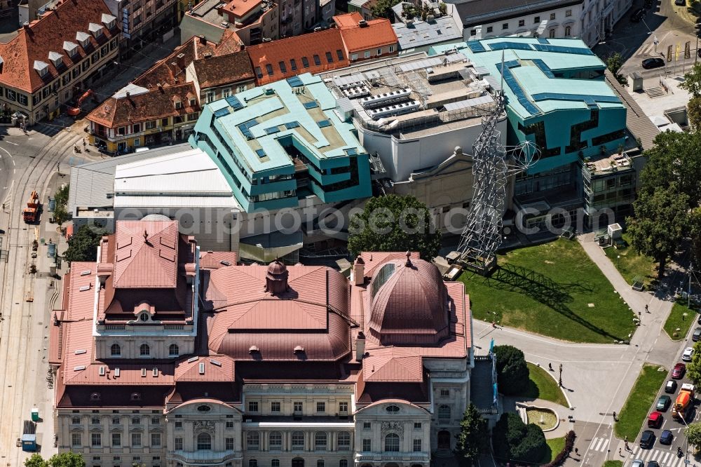 Graz from the bird's eye view: Facade of the monument Die Thalia in Graz in Steiermark, Austria