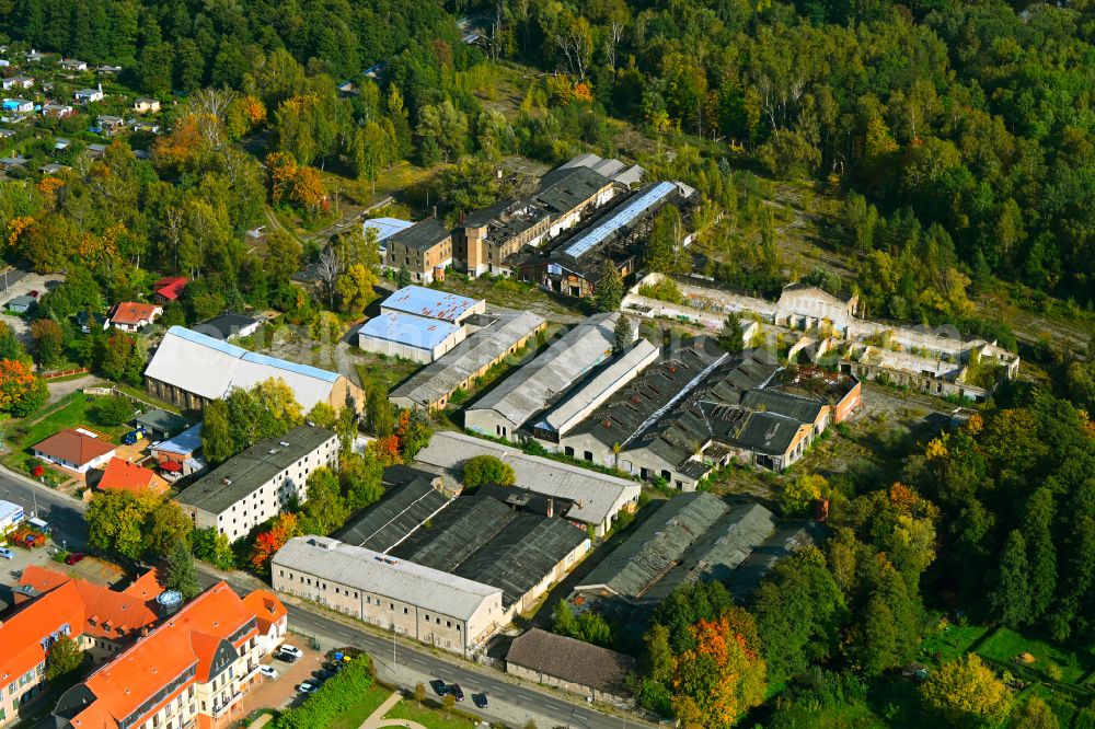 Aerial photograph Eberswalde - Sight and tourism attraction of the historical monument Wasserturm Finow (formerly Hindenburgturm) in the district Finow in Eberswalde in the state Brandenburg, Germany