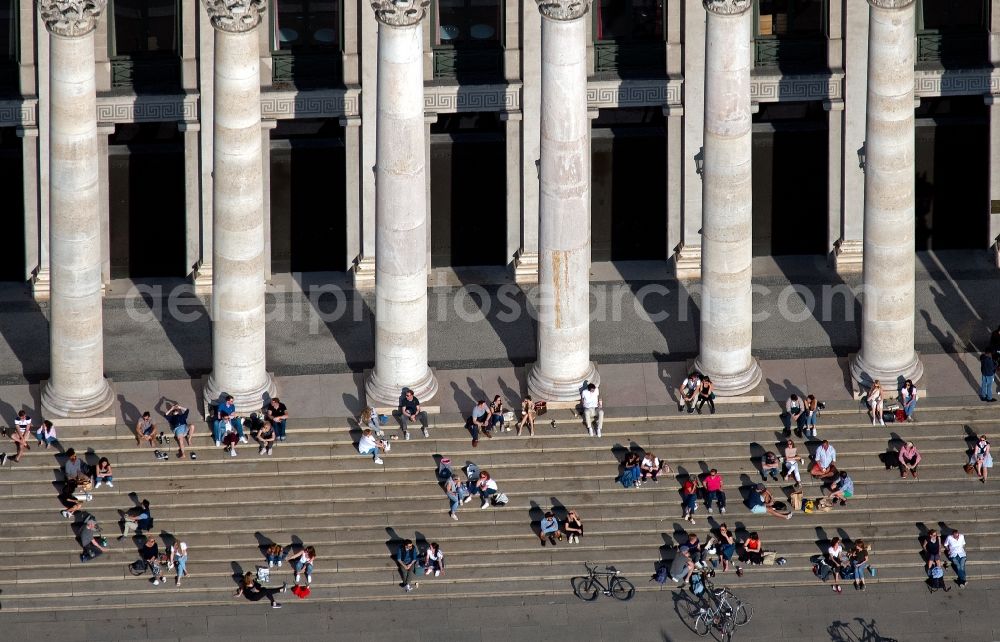 Aerial photograph München - Facade of the building Residenztheater at Max-Joseph-Platz in the district Altstadt in Munich in the state Bavaria, Germany