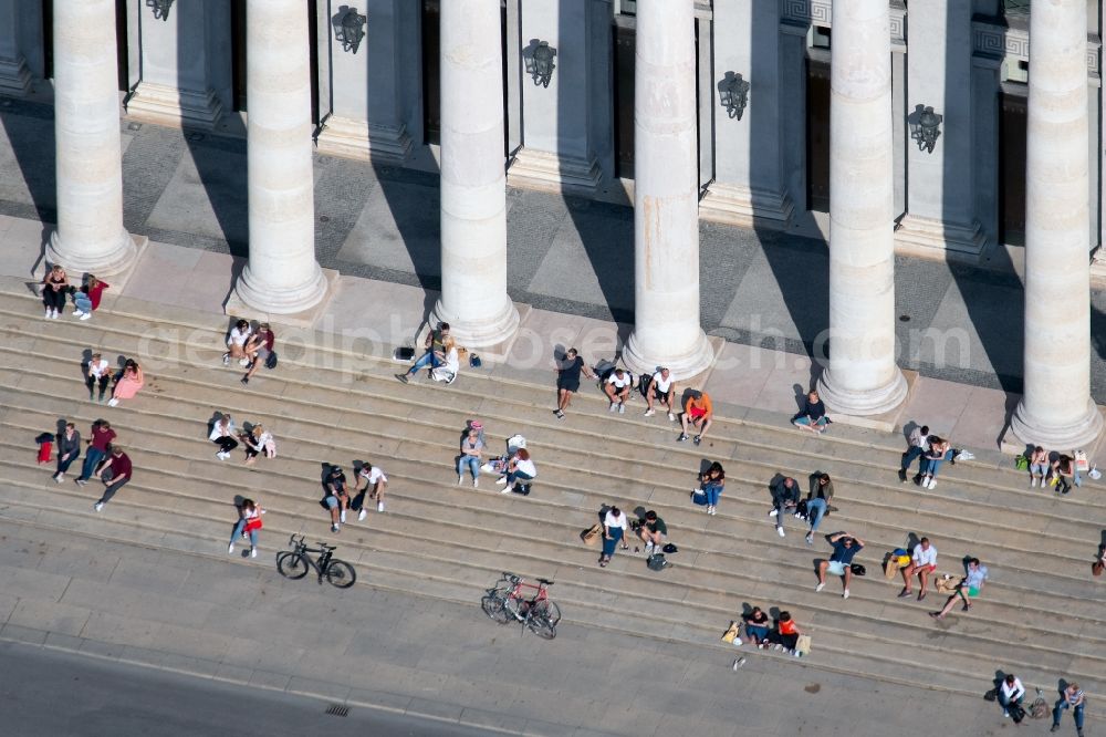 Aerial image München - Facade of the building Residenztheater at Max-Joseph-Platz in the district Altstadt in Munich in the state Bavaria, Germany