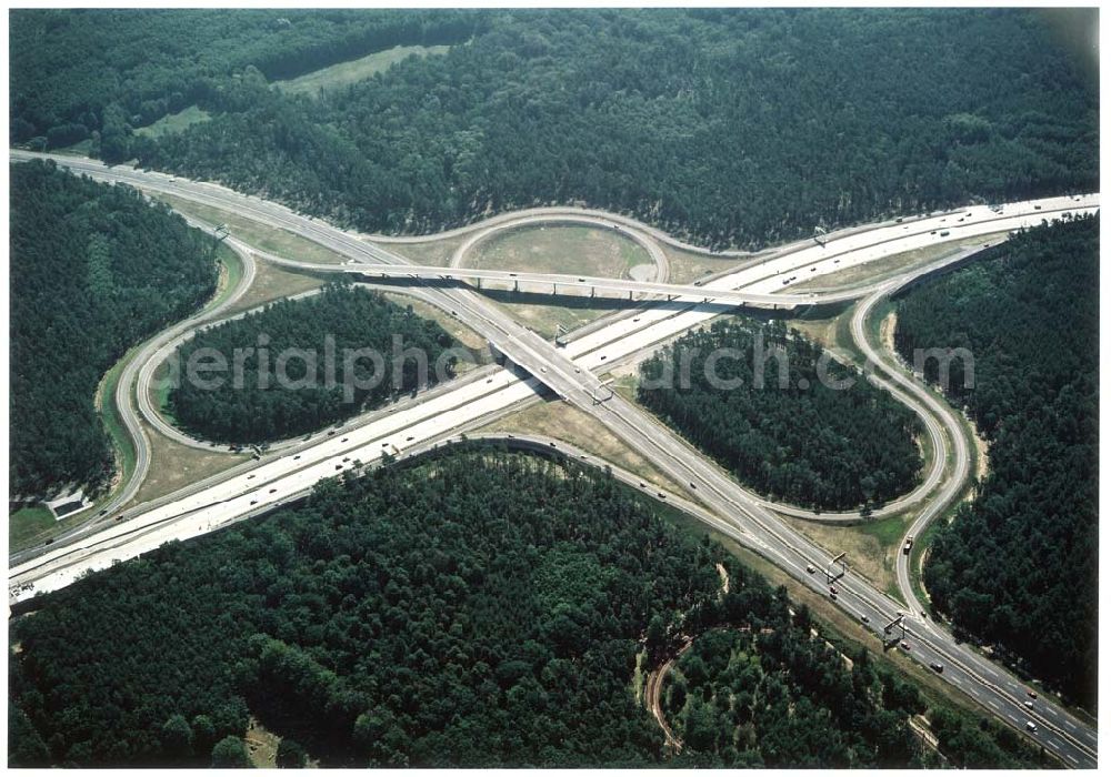 Babelsberg from the bird's eye view: Fast fertige Autobahnabfahrt Babelsberg am Berliner Ring.