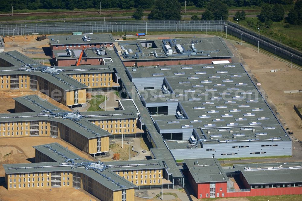 Aerial image Großbeeren - Construction site of the new penal institution Heidering Grossbeeren