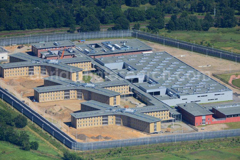 Aerial image Großbeeren - Construction site of the new penal institution Heidering Grossbeeren