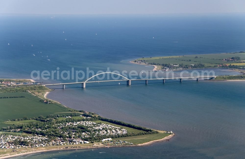 Aerial image Großenbrode - Fehmarn Sund bridge between Fehmarn and the mainland at Grossenbrode in Schleswig-Holstein