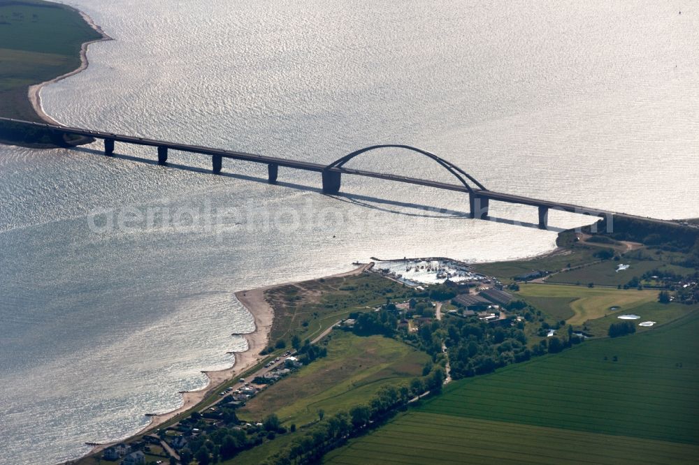 Großenbrode from above - Fehmarn Sund bridge between Fehmarn and the mainland at Grossenbrode in Schleswig-Holstein