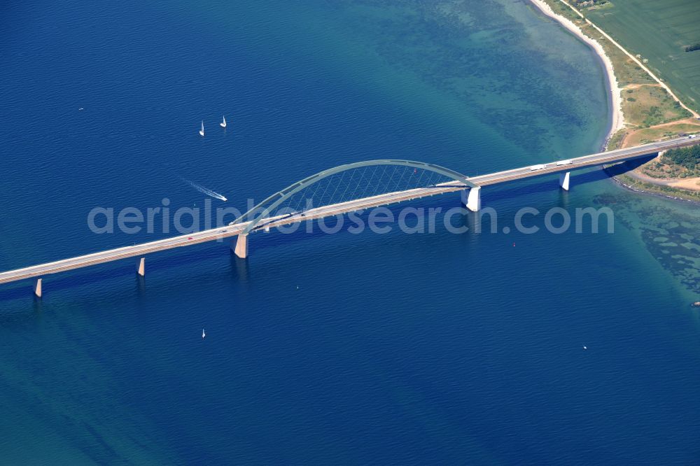 Aerial photograph Fehmarn - Fehmarn Sund bridge between Fehmarn and the mainland at Grossenbrode in Schleswig-Holstein