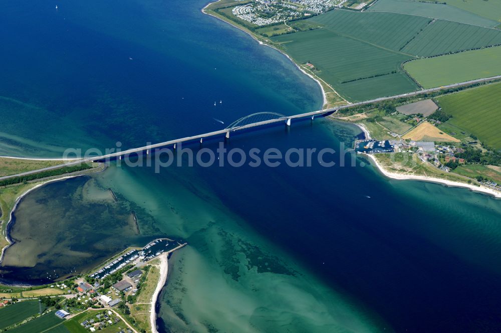 Fehmarn from the bird's eye view: Fehmarn Sund bridge between Fehmarn and the mainland at Grossenbrode in Schleswig-Holstein