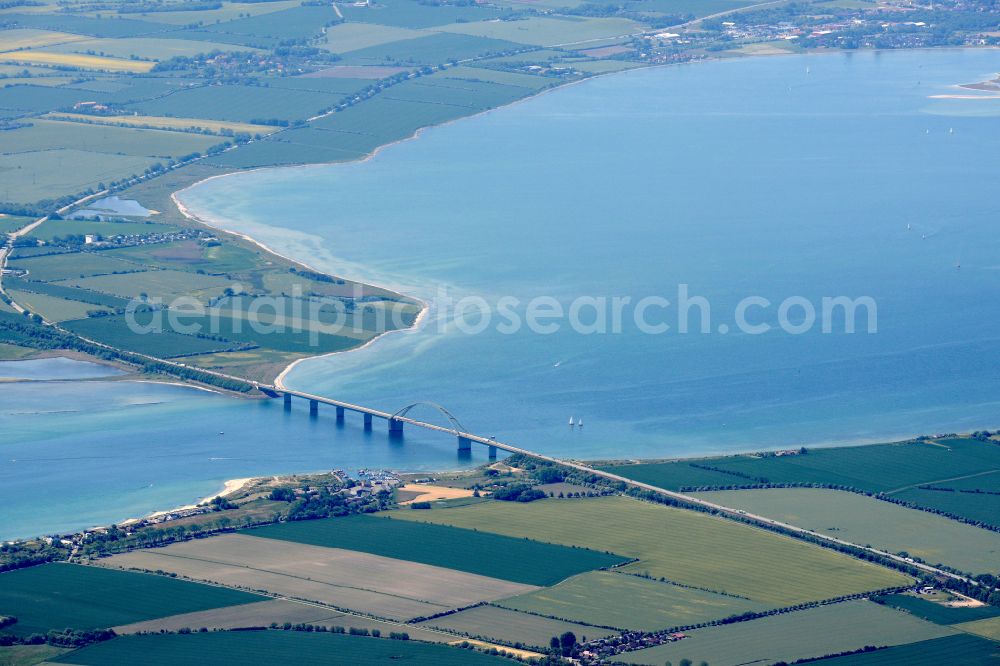 Aerial photograph Fehmarn - Fehmarn Sund bridge between Fehmarn and the mainland at Grossenbrode in Schleswig-Holstein