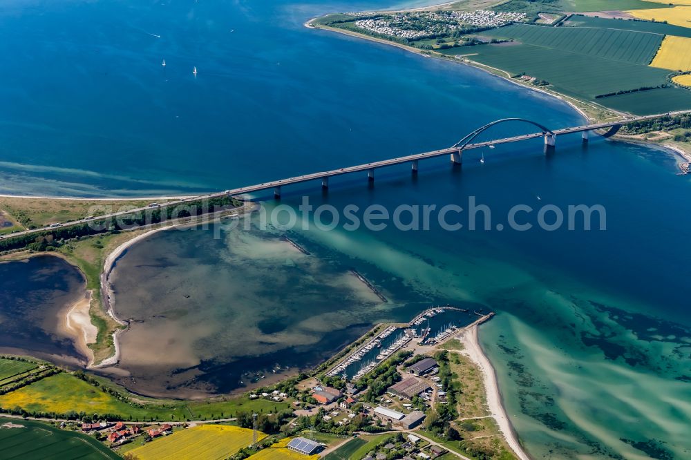 Aerial photograph Fehmarn - Fehmarn Sund Bridge between the island of Fehmarn and the mainland near Grossenbrode in Schleswig-Holstein, Germany