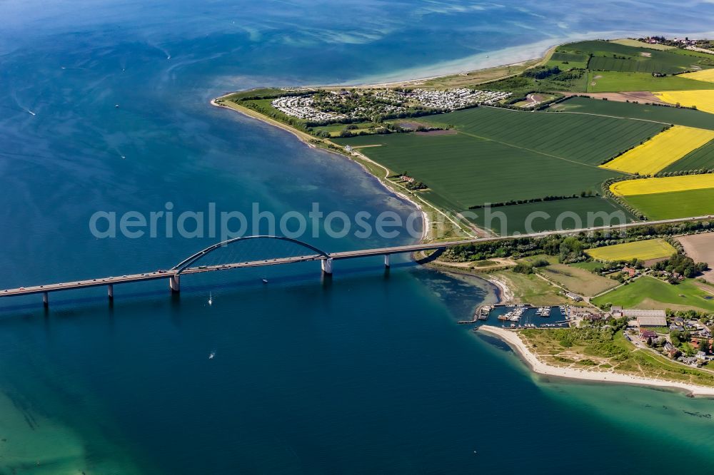 Aerial photograph Fehmarn - Fehmarn Sund Bridge between the island of Fehmarn and the mainland near Grossenbrode in Schleswig-Holstein, Germany