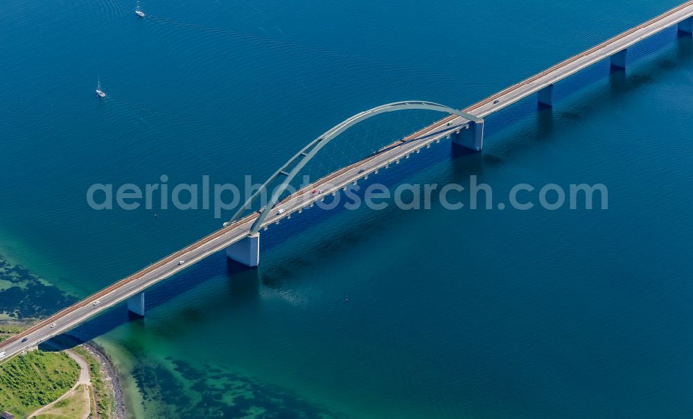 Fehmarn from the bird's eye view: Fehmarn Sund Bridge between the island of Fehmarn and the mainland near Grossenbrode in Schleswig-Holstein, Germany